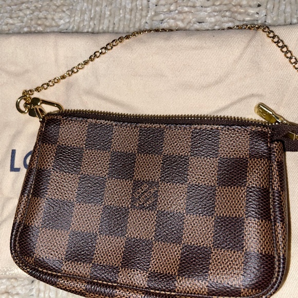 Authentic Louis Vuitton Damier Ebene Mini Pouchette - Picture 2 of 8